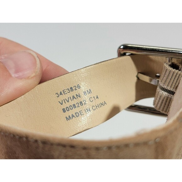 HHP Women's Sz 8 Calvin Klein Vivian Beige Suede Platform Sandal High Heels Pump - Picture 8 of 9